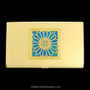 Sunflower Business Card Case for Women Shown in Gold