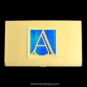 Monogrammed Initial A Business Card Case