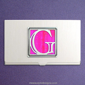 Monogrammed Letter G Business Card Case