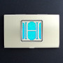 Monogrammed Letter H Metal Business Card Holders