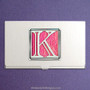 Monogrammed Letter K Business Card Holder