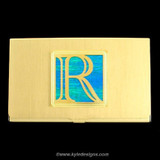 Monogrammed Letter R Business Card Holder