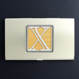 Monogrammed Letter X Business Card Case
