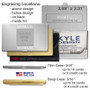 Customize your exclamation point card holder - silver/gold case, depth, engraved.