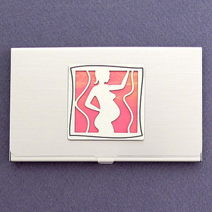 Pregnant Woman Business Card Case