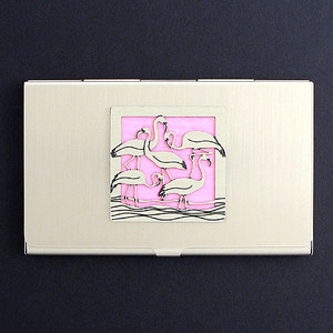 Cool Pink Flamingo Business Card Cases