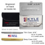 Custom HVAC card cases - choice of gold/silver, thin/thick, color, engraving.