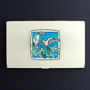 Colorful Parrots Business Card Holders