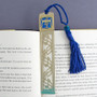 Custom Tassel Bookmark Shown in Book