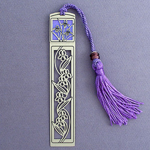 Iris Long Metal Tasseled Bookmark
