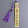 Art Deco Bookmark - Gold with Purple Tassel