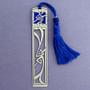 Art Nouveau Bookmark - Silver with Blue Tassel