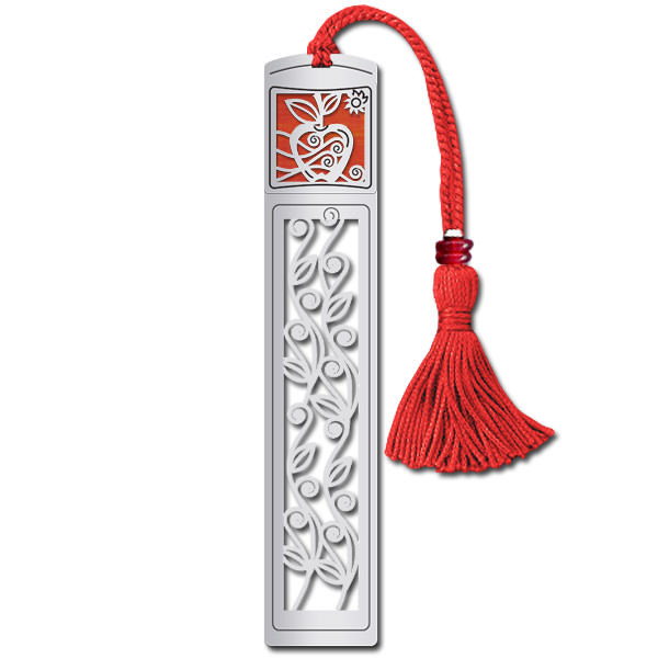 Apple Long Metal Bookmarks with Tassels