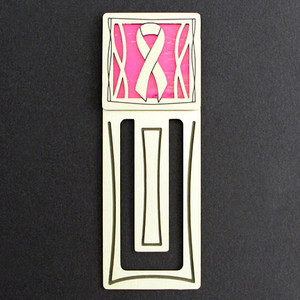 Pink Ribbon Engraved Bookmark
