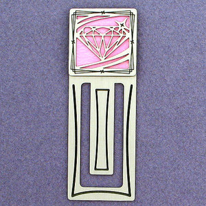 Diamond Themed Engraved Metal Bookmark
