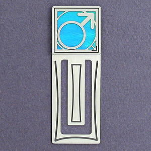 Male Gender Symbol Engraved Bookmark