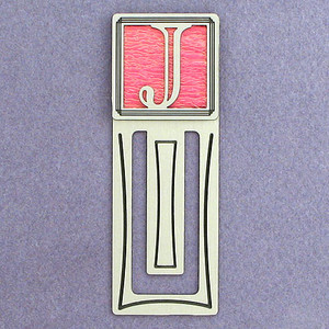 Monogram Letter J Engraved Bookmark