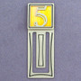 Number Five Symbol Engraved Bookmark