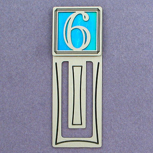 Number Six Symbol Engraved Bookmark