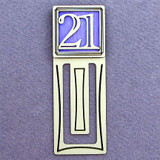 Number 21 Symbol Engraved Bookmark