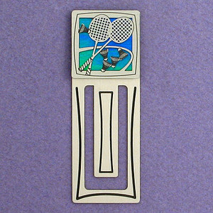 Badminton Engraved Metal Bookmark