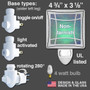 Gardener nightlight bases toggle on/off, rotate or come on automatically when dark.