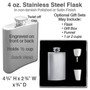Stainless Steel Flask Holds 4 Ounces