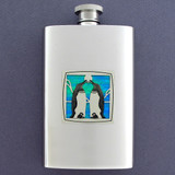 Cute Penguin Stainless Steel Flask 4 Oz. Mirror Finish