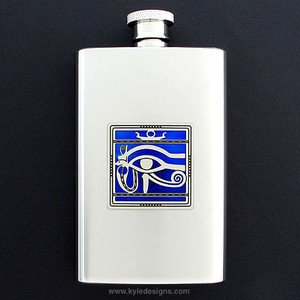 Egyptian Eye Hip Flask 4 Oz Stainless Steel