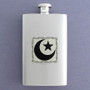 Star and Crescent Hip Flask 4 Oz Stainless Steel