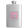 Pink Princess Crown Flask in 4 Ounce Stainless Steel