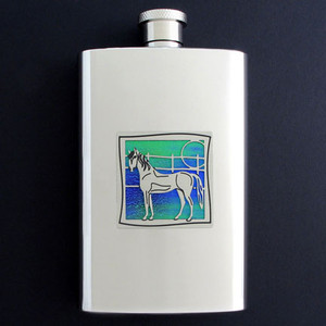 Horse Lovers' Hip Flask 4 Oz Stainless Steel