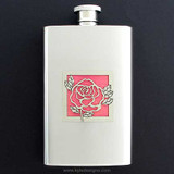 Roses Hip Flask 4 Oz Stainless Steel