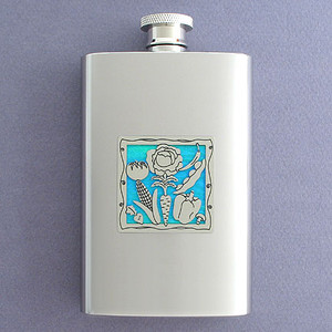 Drink Your Veggies Hip Flask 4 Oz Stainless Steel
