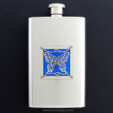 Butterfly Hip Flask 4 Oz Stainless Steel