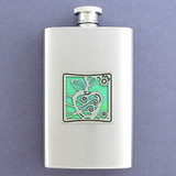 Apple Hip Flask 4 Oz Stainless Steel