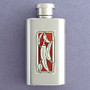 Chili Peppers Flask in 2 Oz Stainless Steel