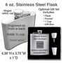 6 Ounce Stainless Steel Pink Butterfly Flask