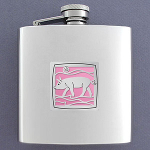 Pink Pig Flask Holds 6 Ounces of Liquor