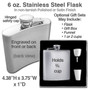 Stainless Steel Flask Holds 6 Ounces