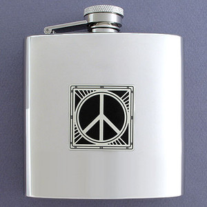 Peace Sign 6 Oz Drinking Flasks