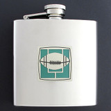 Football Drinking Flask 6 Oz. Stainless Steel
