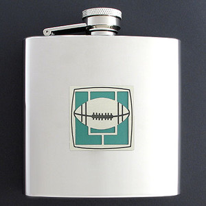 Football Drinking Flask 6 Oz. Stainless Steel