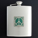 Peace Sign Flask in 8 Oz. Stainless Steel