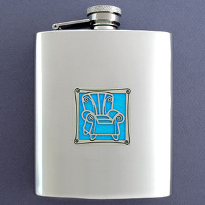 Reclining Chair Flasks in 8 Oz. Stainless Steel