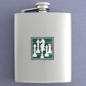 Chess Flask in 8 Oz. Stainless Steel