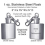 Mini Flask for Keychain or Belt - 1 Ounce