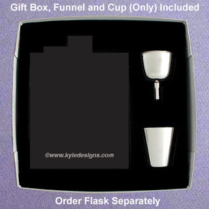 Gift Box Set for 6oz or 8oz Flask with Funnel & Shot Cup