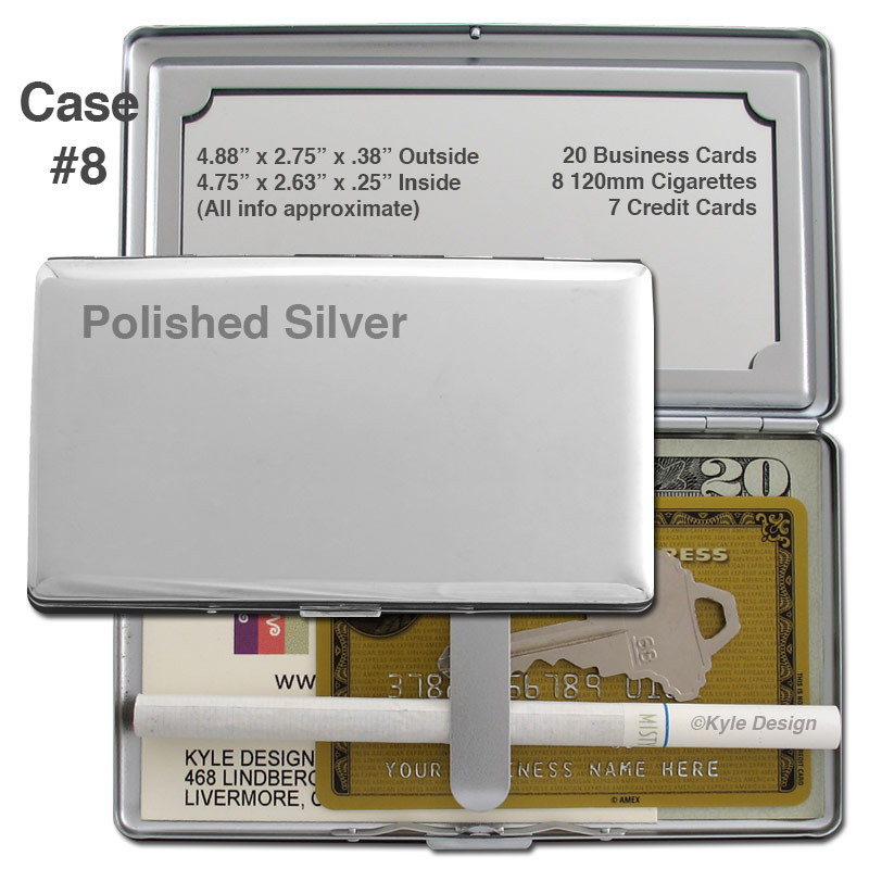 Mirror Lid Credit Card Wallet or 120mm Cigarette Case