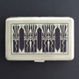 Silver & Black Retro Art Deco Metal Wallet